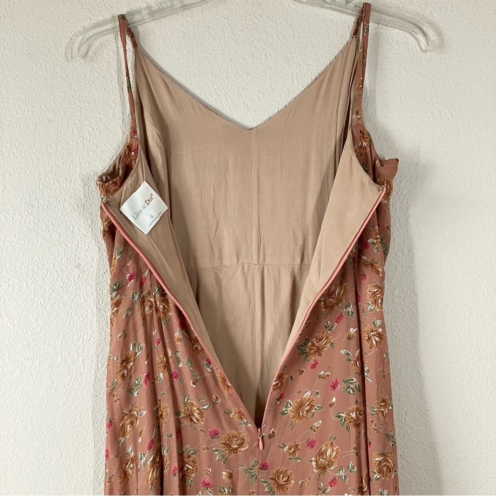 LINE & DOT Anthropologie Ditsy Floral Maxi Dress L High Slit Wedding Event Boho - Picture 8 of 10